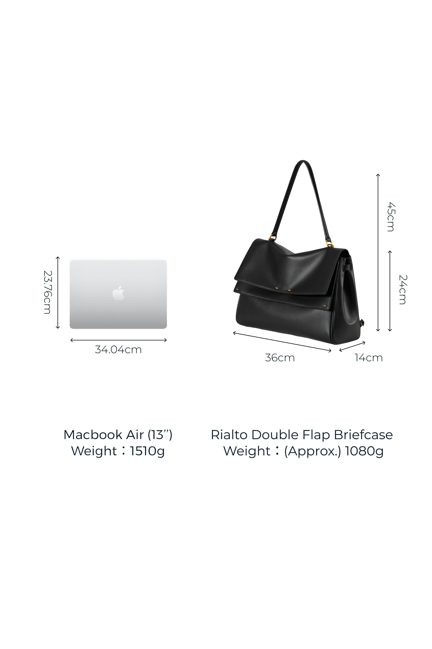 Double Flap Handbag in Calfskin Leather