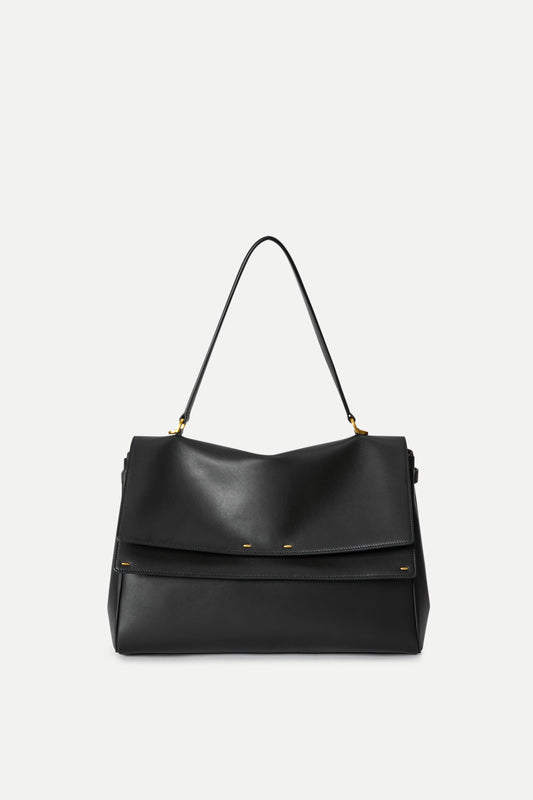 Double Flap Handbag in Calfskin Leather