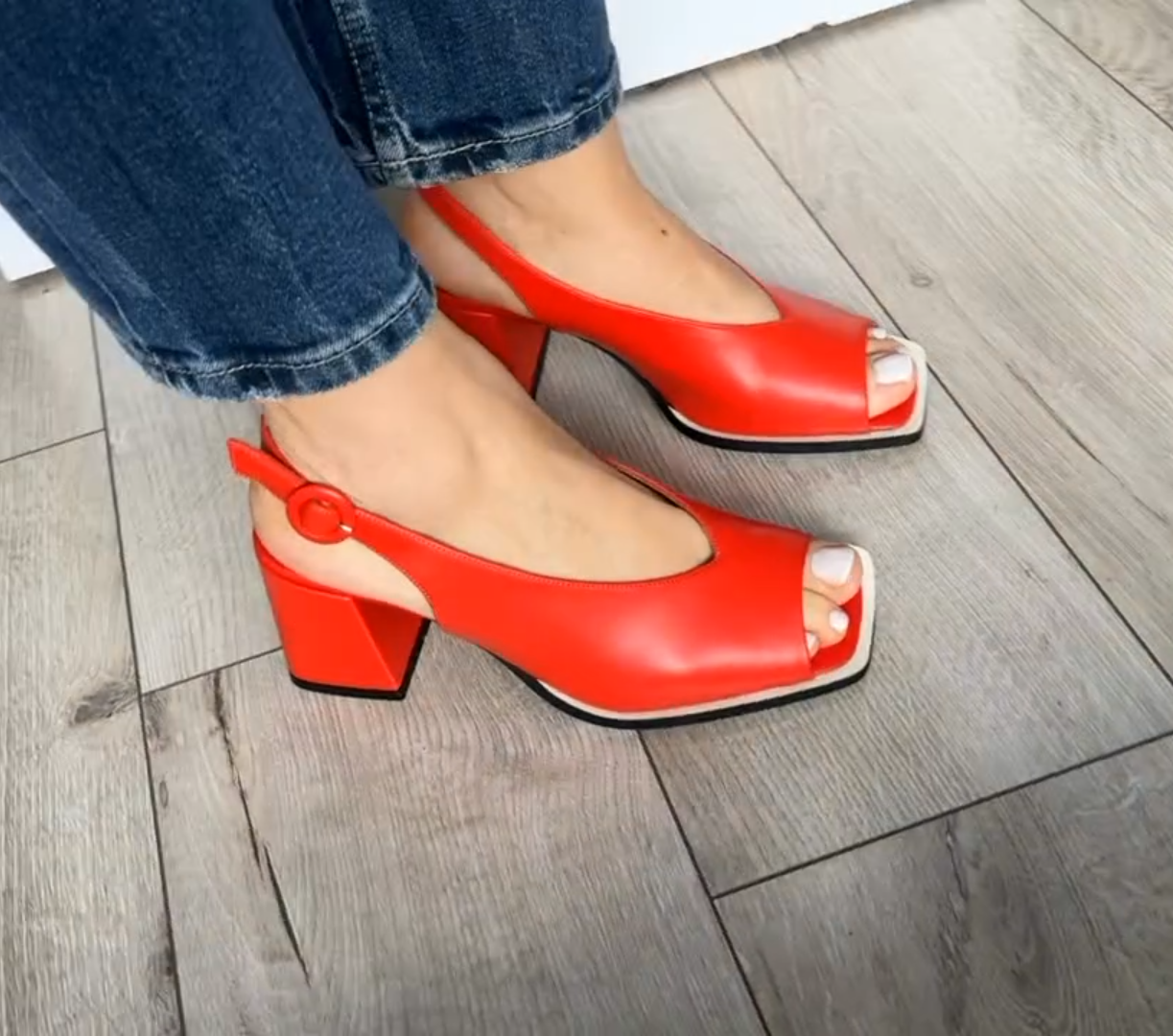 Thick Heel Fish-toe Sandals Pumps