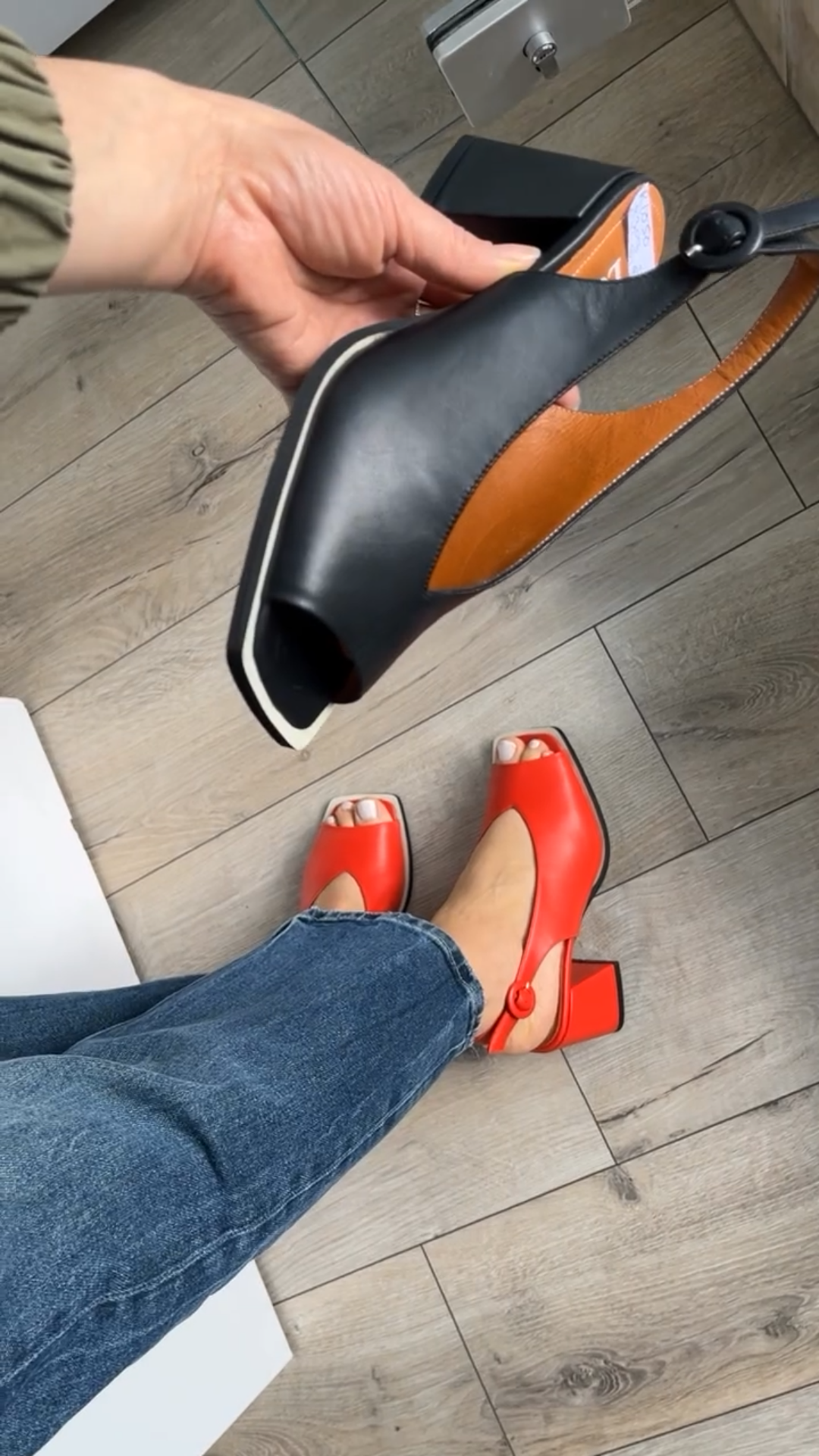 Thick Heel Fish-toe Sandals Pumps