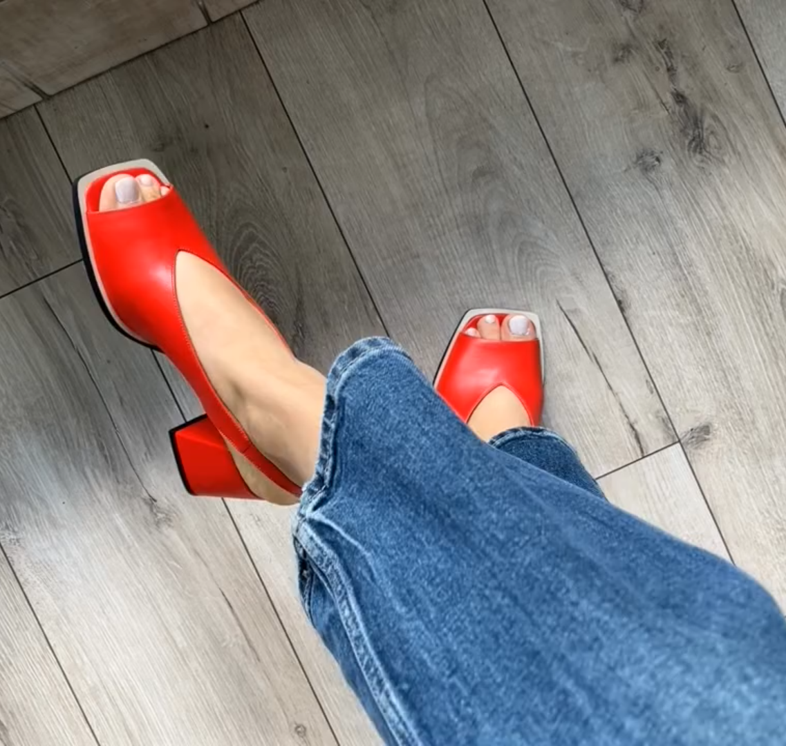 Thick Heel Fish-toe Sandals Pumps