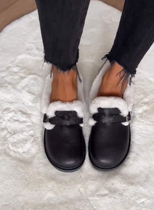 Soft Leather Goose Down Flats