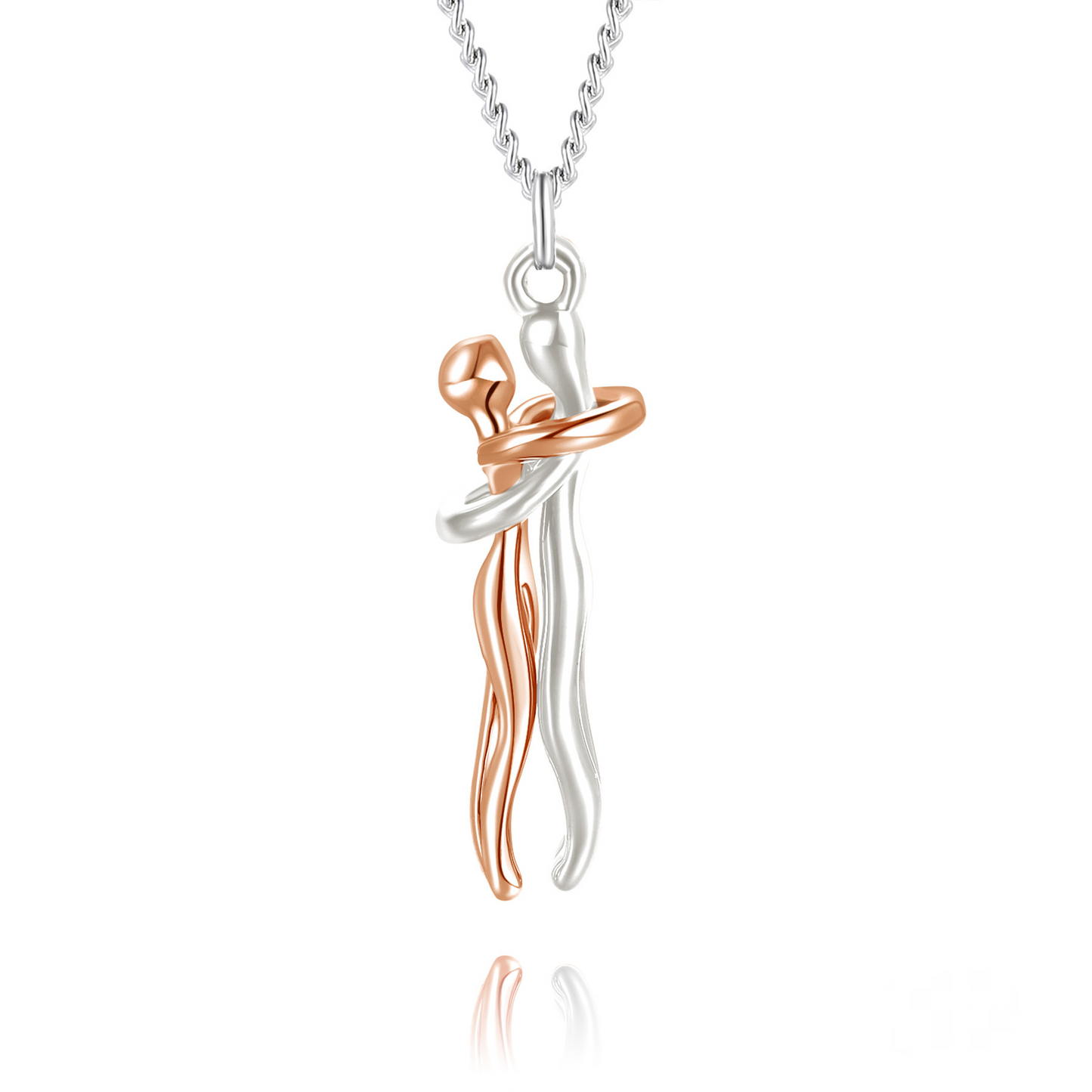Couple Embrace Pendant Necklace